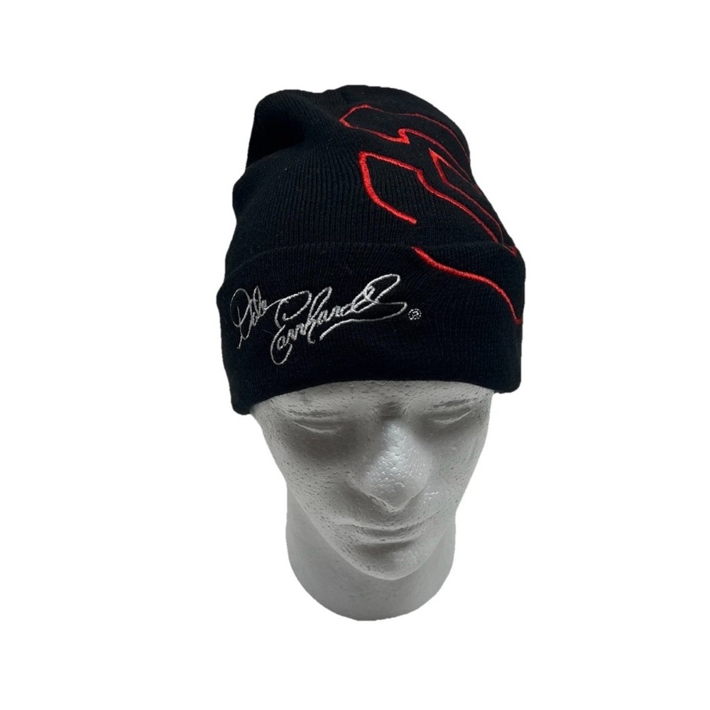 Dale Earnhardt Sr Intimidator NASCAR Beanie Black Red Racing Hat #3